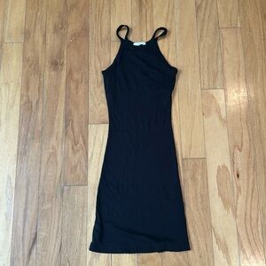 skin worldwide black Bodycon dress Xs nwot shelf bra ribbed mini Rylee
